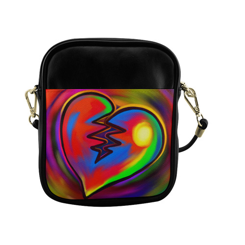 Broken Heart Vibrant Love Painting Sling Bag (Model 1627)