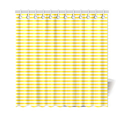 Horizontal Yellow Candy Stripes Shower Curtain 69"x70"