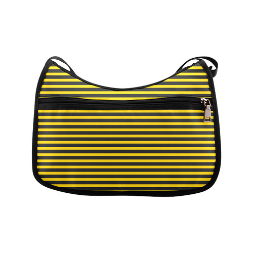 Horizontal Yellow Candy Stripes Crossbody Bags (Model 1616)