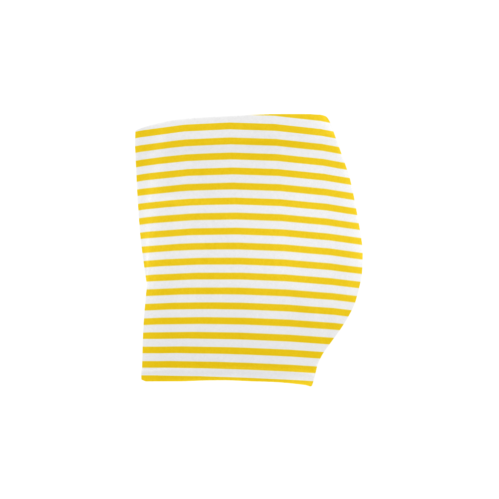 Horizontal Yellow Candy Stripes Briseis Skinny Shorts (Model L04)