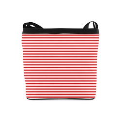 Horizontal Red Candy Stripes Crossbody Bags (Model 1613)