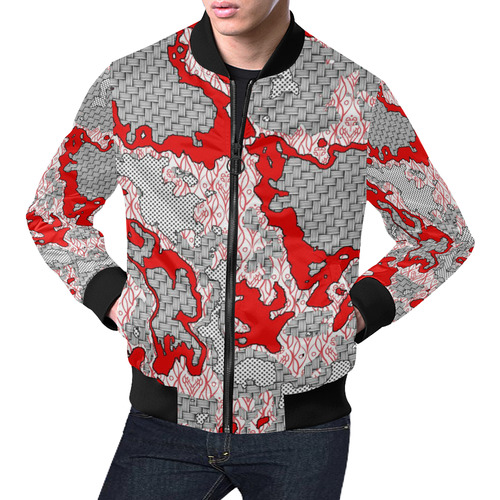 Unique abstract pattern mix 2A by FeelGood All Over Print Bomber Jacket for Men (Model H19)