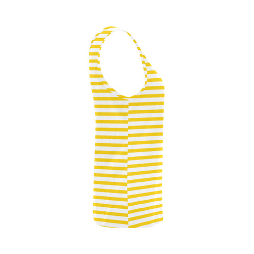 Horizontal Yellow Candy Stripes All Over Print Tank Top for Women (Model T43)