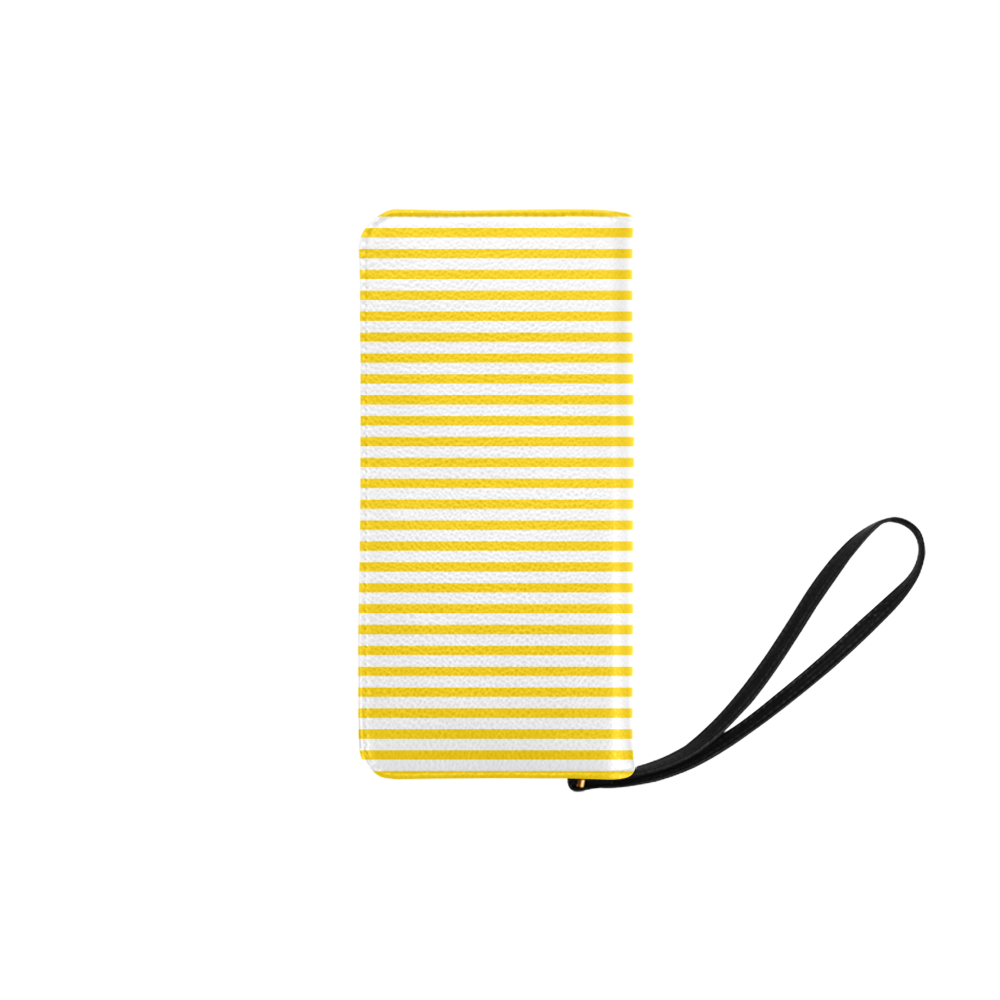 Horizontal Yellow Candy Stripes Women's Clutch Purse (Model 1637)