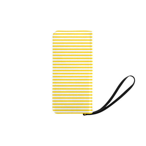 Horizontal Yellow Candy Stripes Women's Clutch Purse (Model 1637)