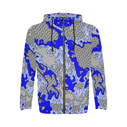 Unique abstract pattern mix 2B by FeelGood All Over Print Full Zip Hoodie for Men (Model H14)