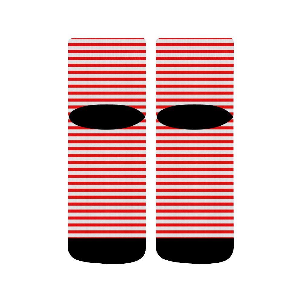 Horizontal Red Candy Stripes Quarter Socks