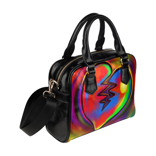 Broken Heart Vibrant Love Painting Shoulder Handbag (Model 1634)