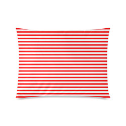 Horizontal Red Candy Stripes Custom Picture Pillow Case 20"x26" (one side)
