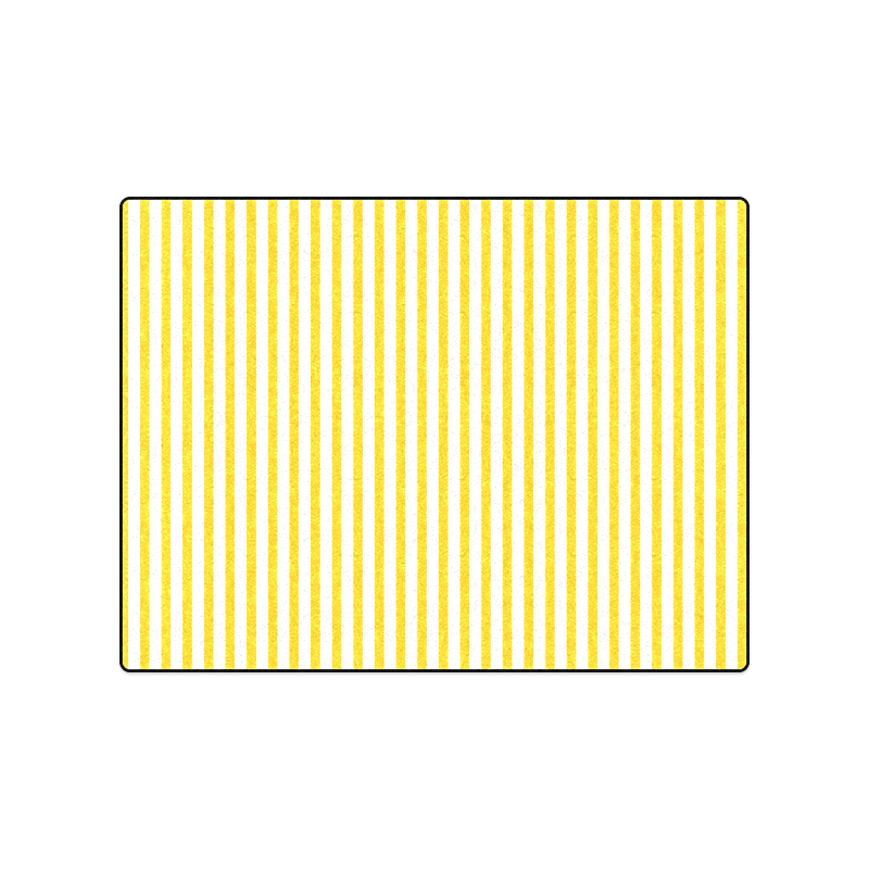 Horizontal Yellow Candy Stripes Blanket 50"x60"