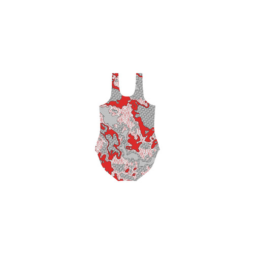 Unique abstract pattern mix 2A by FeelGood Vest One Piece Swimsuit (Model S04)