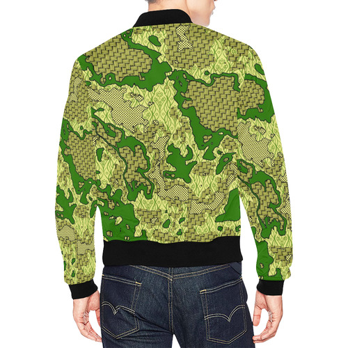 Unique abstract pattern mix 2C by FeelGood All Over Print Bomber Jacket for Men (Model H19)