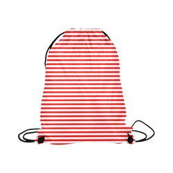 Horizontal Red Candy Stripes Large Drawstring Bag Model 1604 (Twin Sides)  16.5"(W) * 19.3"(H)