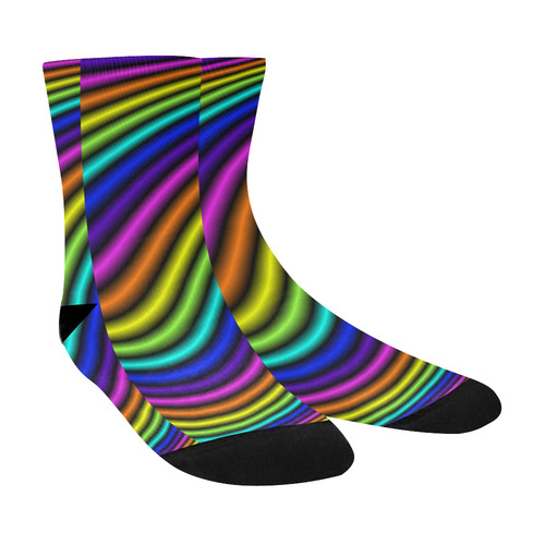 wavy rainbow Crew Socks