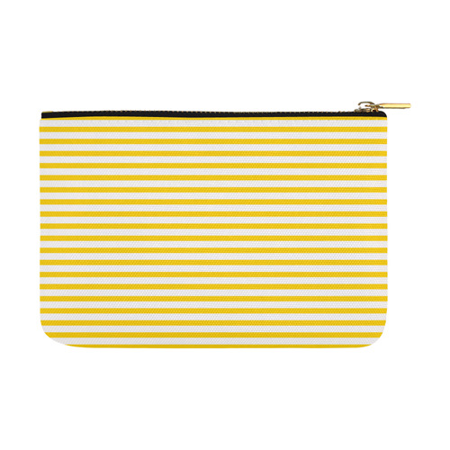 Horizontal Yellow Candy Stripes Carry-All Pouch 12.5''x8.5''