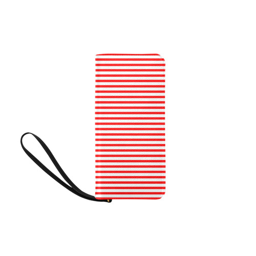 Horizontal Red Candy Stripes Women's Clutch Purse (Model 1637)
