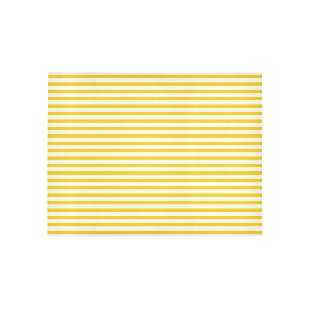 Horizontal Yellow Candy Stripes Area Rug 5'3''x4'