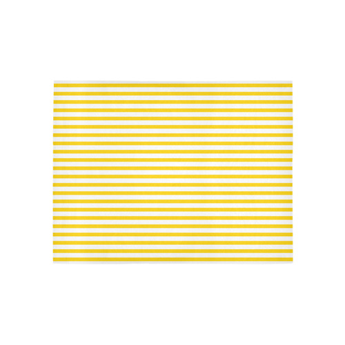 Horizontal Yellow Candy Stripes Area Rug 5'3''x4'