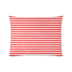 Horizontal Red Candy Stripes Custom Zippered Pillow Case 20"x26"(Twin Sides)