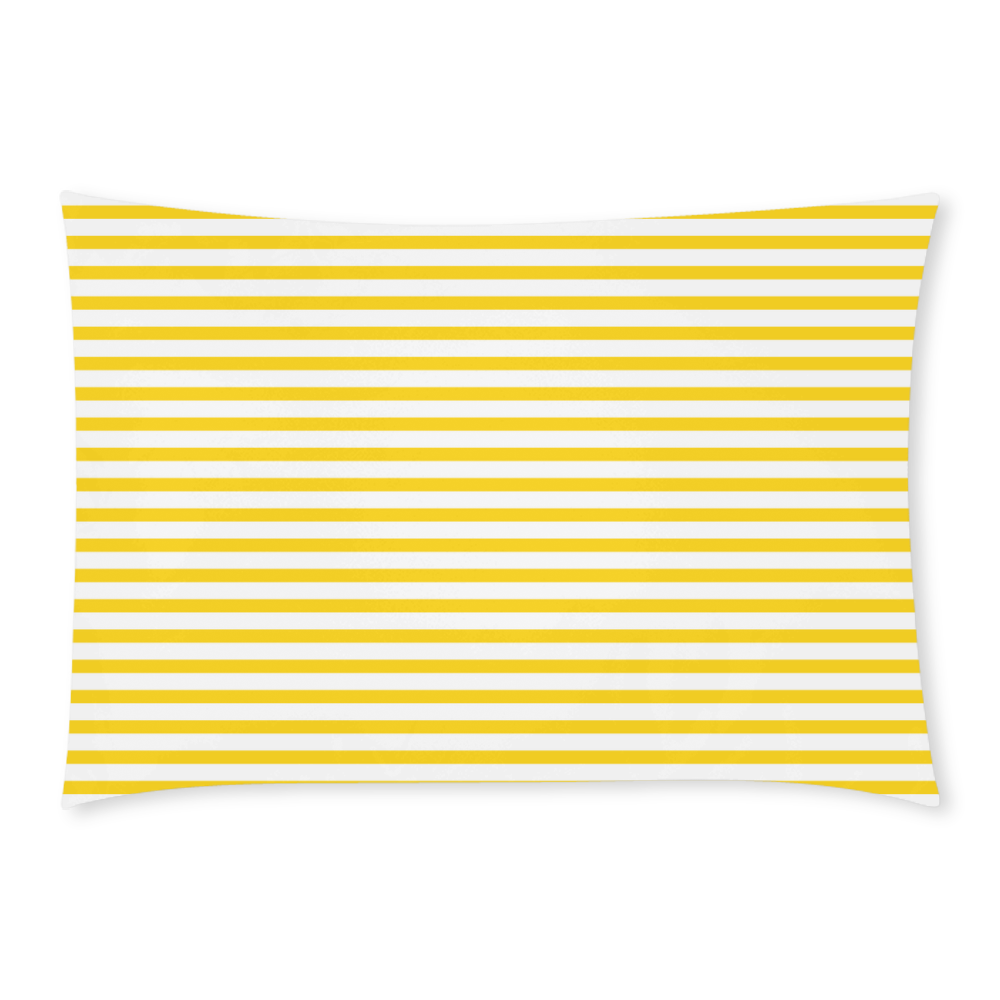 Horizontal Yellow Candy Stripes Custom Rectangle Pillow Case 20x30 (One Side)