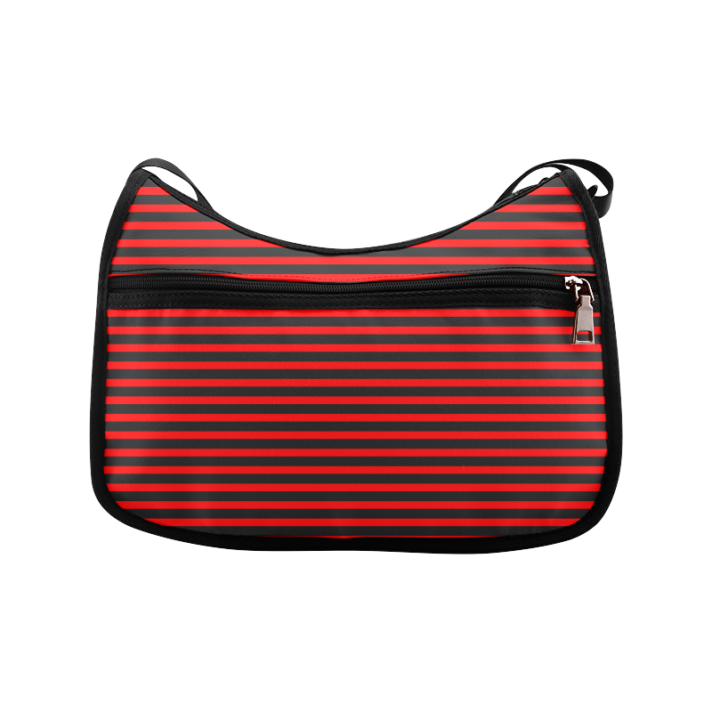 Horizontal Red Candy Stripes Crossbody Bags (Model 1616)