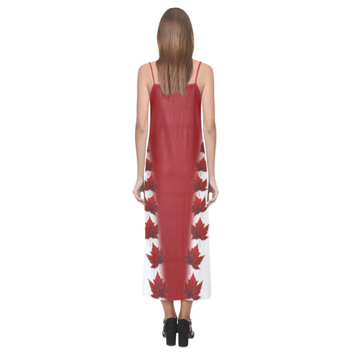 Canada Souvenir Dresses - Long V-Neck Open Fork Long Dress(Model D18)