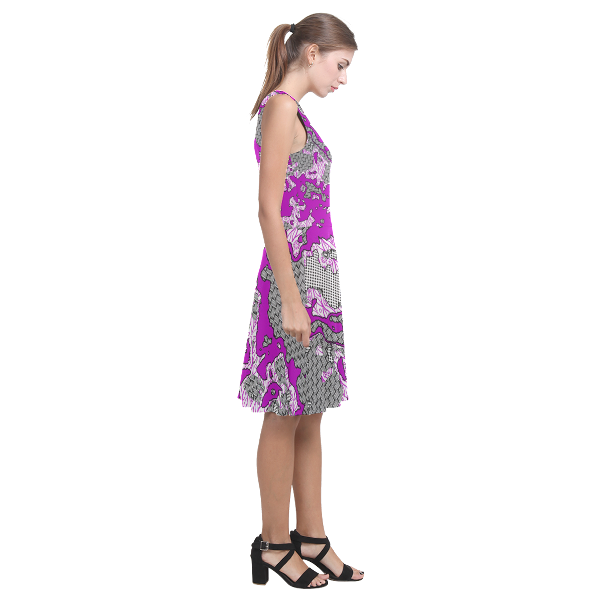 Unique abstract pattern mix 2D by FeelGood Atalanta Casual Sundress(Model D04)