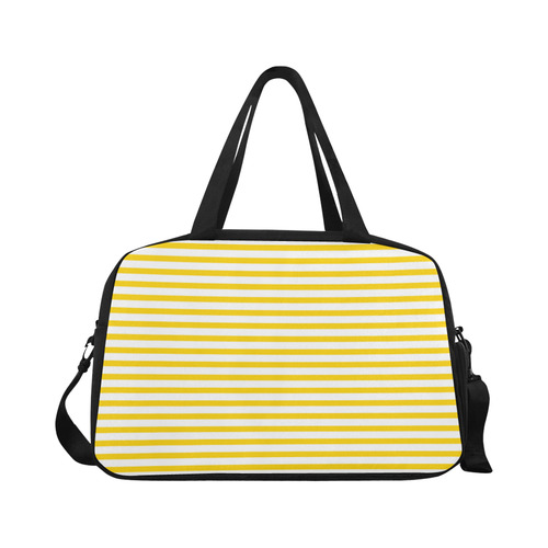 Horizontal Yellow Candy Stripes Fitness Handbag (Model 1671)