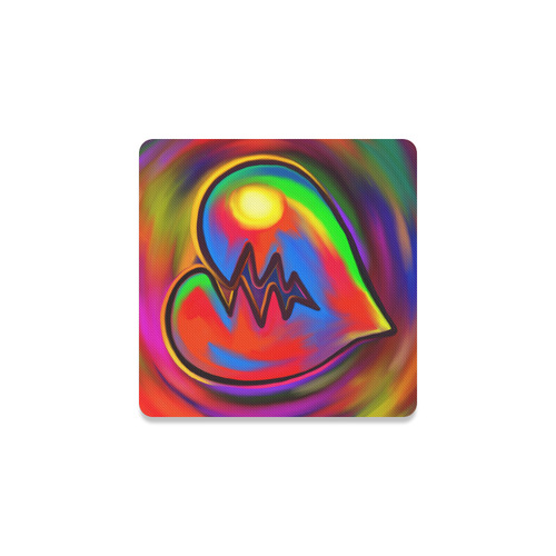 Broken Heart Vibrant Love Painting Square Coaster