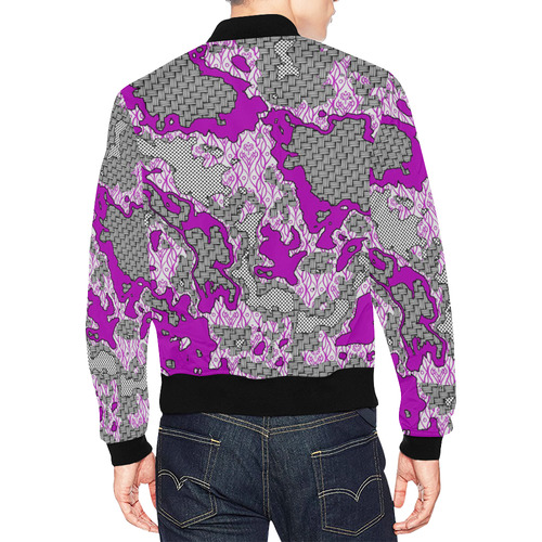 Unique abstract pattern mix 2D by FeelGood All Over Print Bomber Jacket for Men (Model H19)