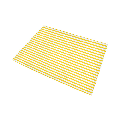 Horizontal Yellow Candy Stripes Area Rug7'x5'