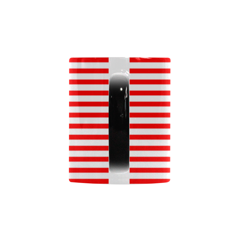 Horizontal Red Candy Stripes Custom Morphing Mug