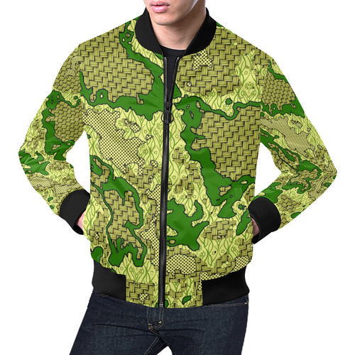 Unique abstract pattern mix 2C by FeelGood All Over Print Bomber Jacket for Men (Model H19)