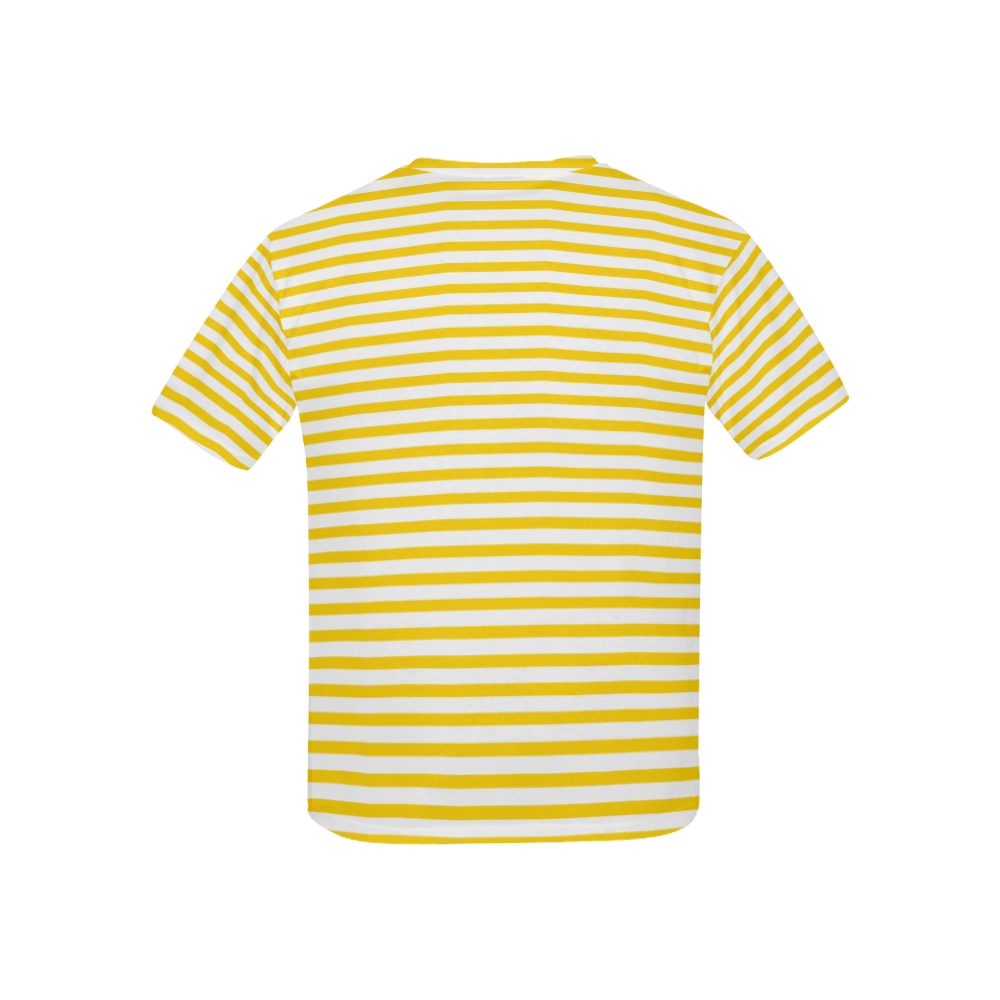 Horizontal Yellow Candy Stripes Kids' All Over Print T-shirt (USA Size) (Model T40)