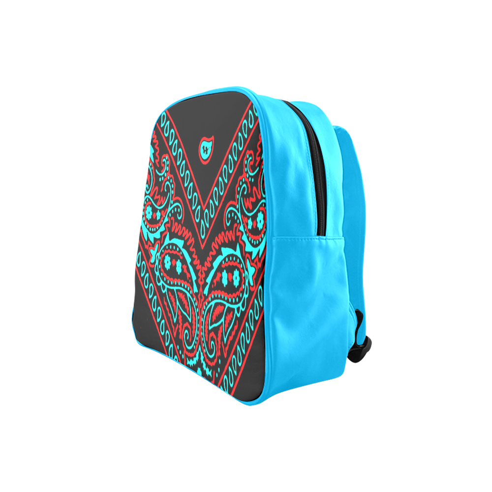 blue and red bandana School Backpack (Model 1601)(Small)