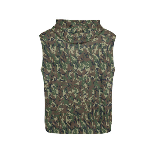 Forest Camouflage Pattern All Over Print Sleeveless Hoodie for Men (Model H15)