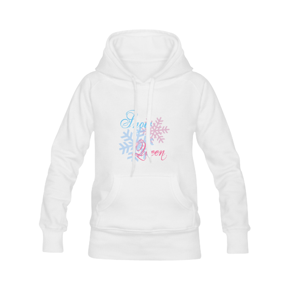 Snow Queen snowflake winter cool chic pink blue Women's Classic Hoodies (Model H07)