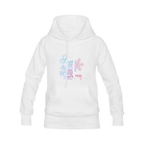 Snow Queen snowflake winter cool chic pink blue Women's Classic Hoodies (Model H07)