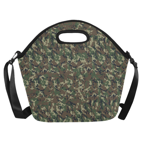 Forest Camouflage Pattern Neoprene Lunch Bag/Large (Model 1669)