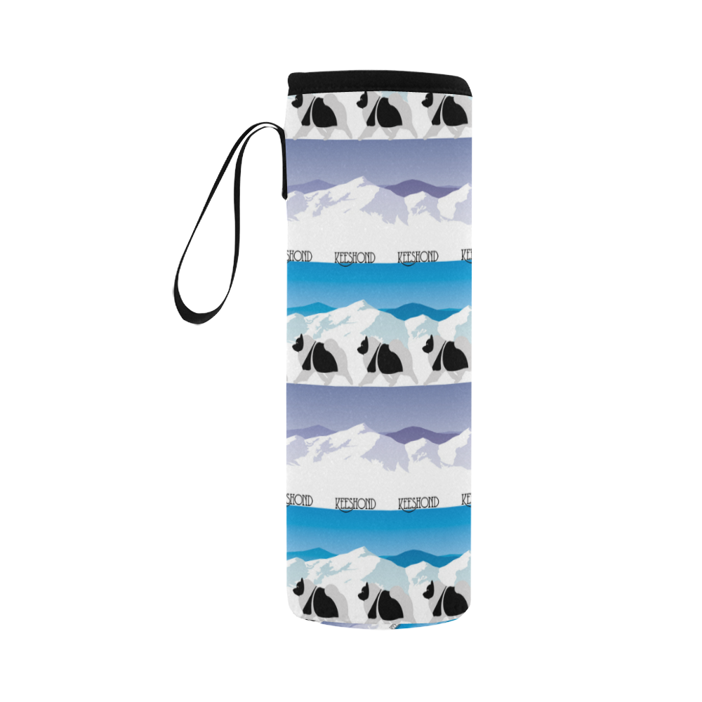 Keeshond Rockin the Rockies Neoprene Water Bottle Pouch/Large