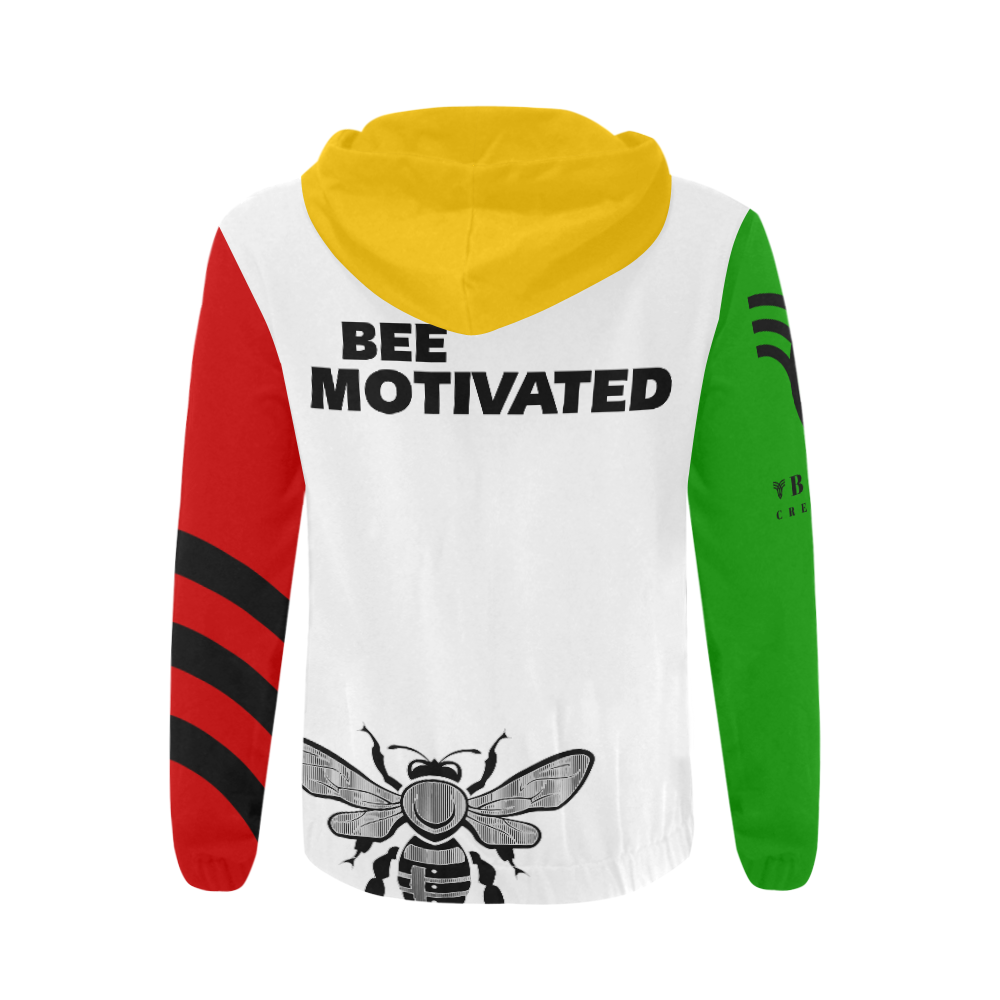 TBCA BEE MOTIVATED COLORS All Over Print Full Zip Hoodie for Men (Model H14)