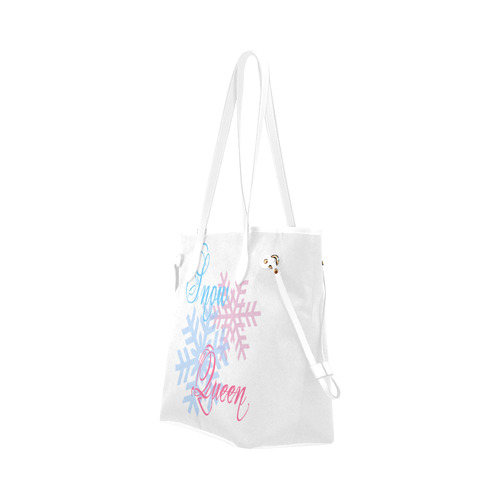 Snow Queen snowflake winter cool chic pink blue Clover Canvas Tote Bag (Model 1661)