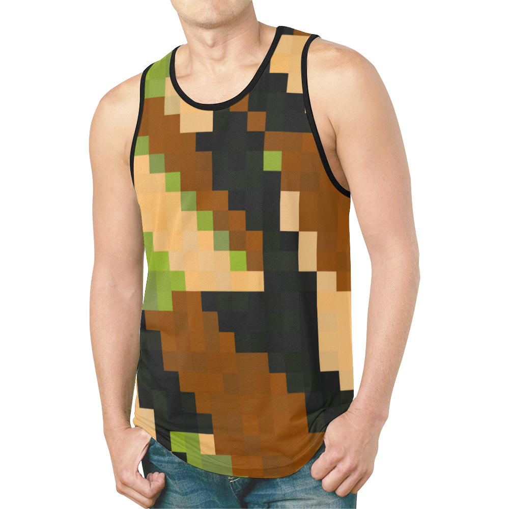 green camo abstract New All Over Print Tank Top for Men (Model T46)