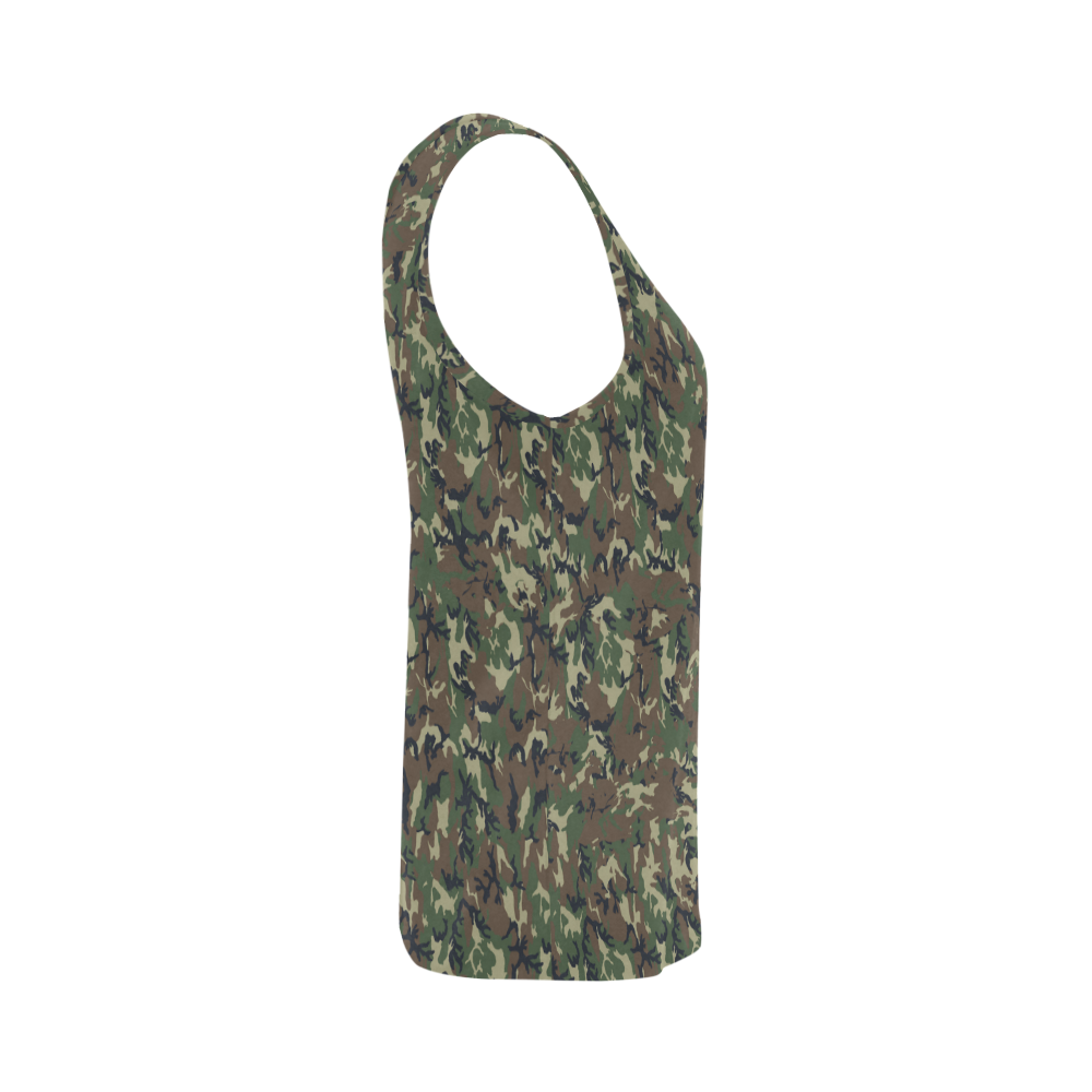 Forest Camouflage Pattern All Over Print Tank Top for Women (Model T43)