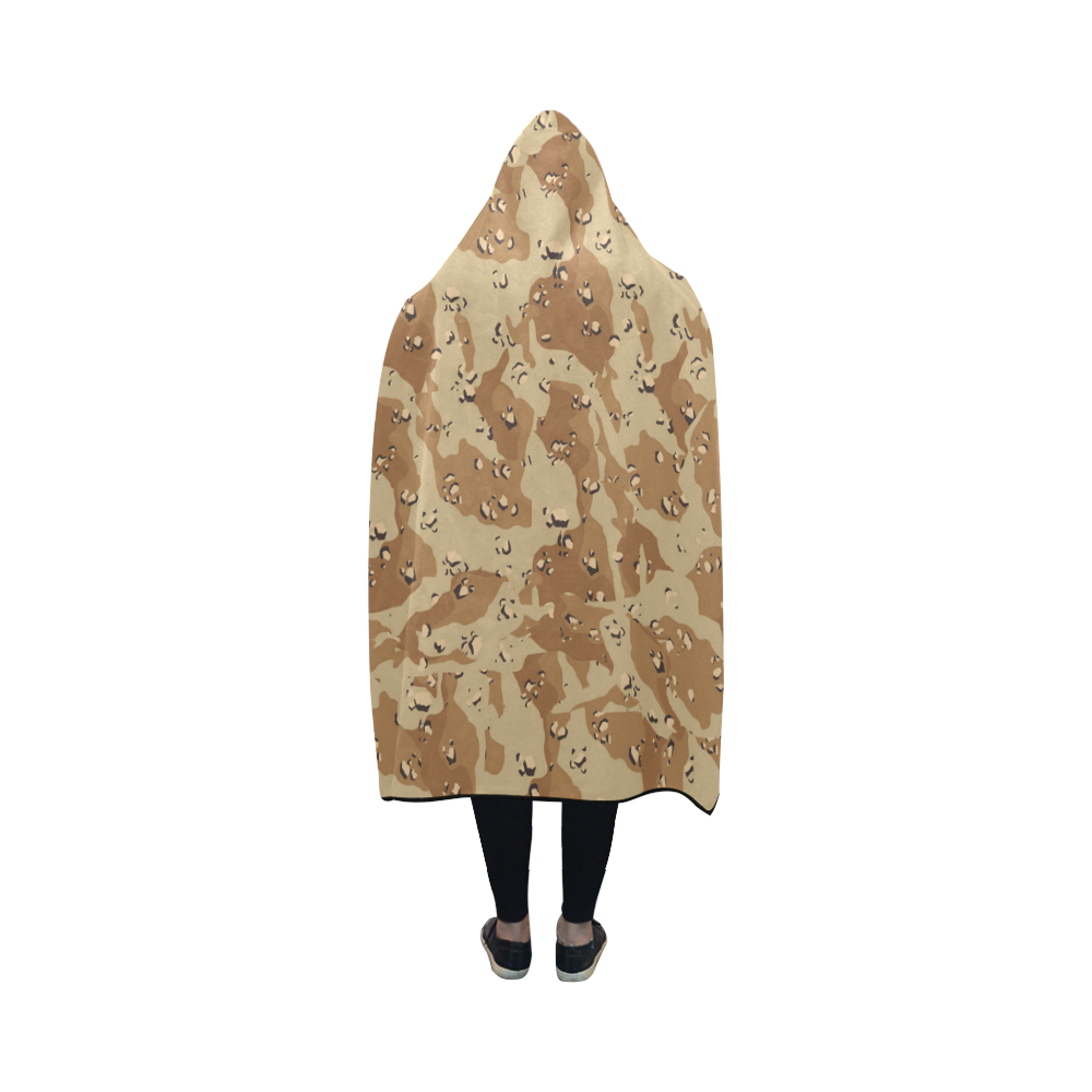 Desert Camouflage Pattern Hooded Blanket 50''x40''