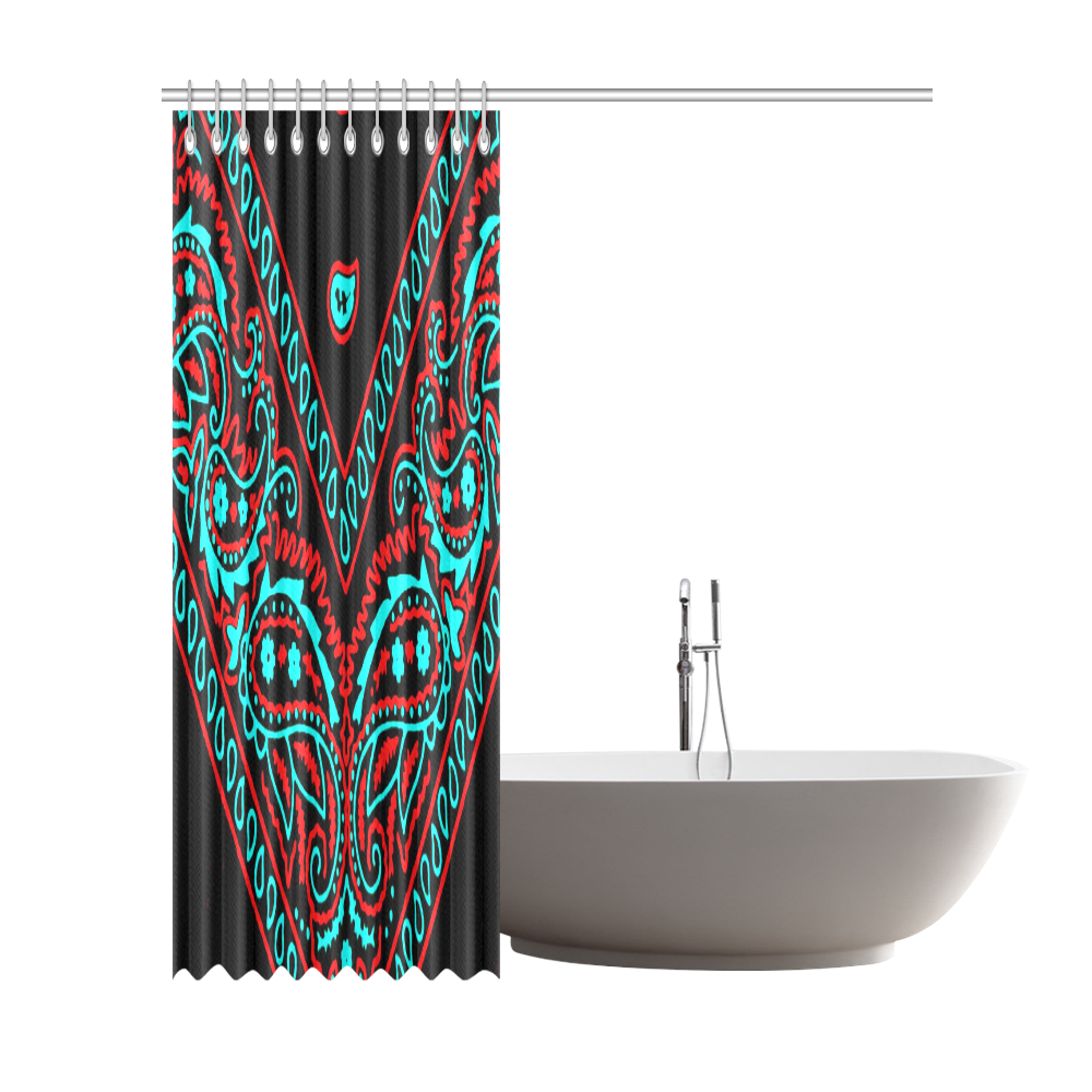 blue and red bandana Shower Curtain 72"x84"
