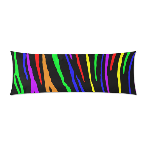 Rainbow Tiger Stripes Custom Zippered Pillow Case 21"x60"(Two Sides)