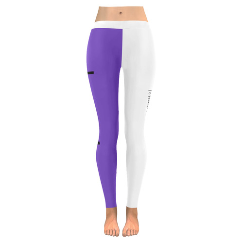 Womens Leggings Stretch Yoga Pants S, M, L, XL 2XL Purple White Brunch Breakfast Lunch Women's Low Rise Leggings (Invisible Stitch) (Model L05)