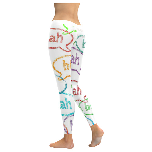 Womens Leggings Stretch Yoga Pants S, M, L, XL 2XL Multi-Colored Colorful Blah Blah Blah Women's Low Rise Leggings (Invisible Stitch) (Model L05)