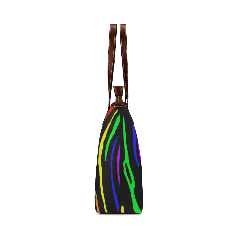 Rainbow Tiger Stripes Shoulder Tote Bag (Model 1646)
